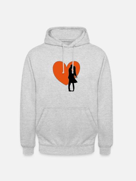 Lovers in one heart - Unisex Hoodie - light heather grey