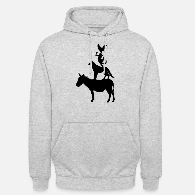 dog763 - Sweat-shirt à capuche unisexe - gris clair chiné