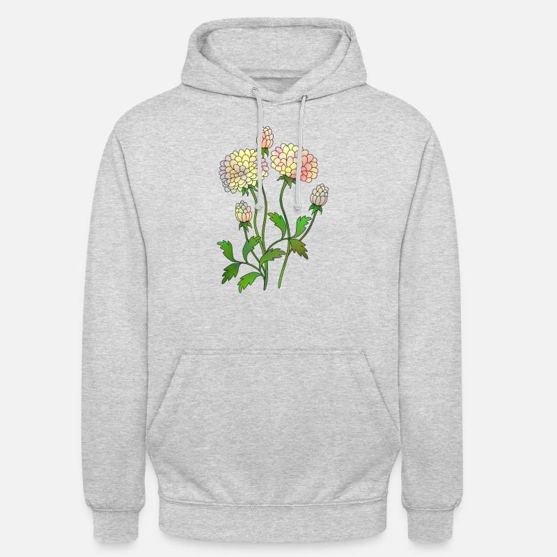 Fleur - Sweat-shirt à capuche unisexe - gris clair chiné