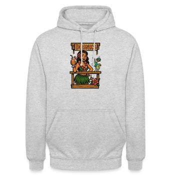 Bargirl Südsee - Unisex Hoodie - Hellgrau meliert - Vorne - Alina (178cm) & Michal (187cm)
