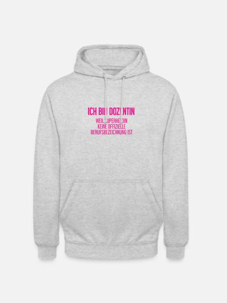 Dozentin - Mein offizieller Superhelden-Beruf! - Unisex Hoodie - Hellgrau meliert