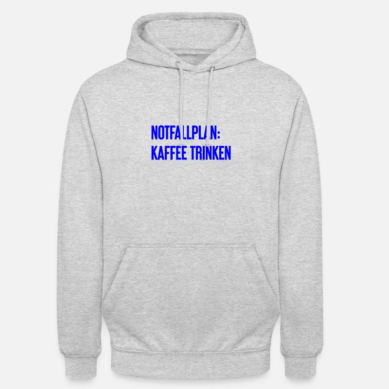 Kaffee-Notfallplan - Unisex Hoodie - Hellgrau meliert