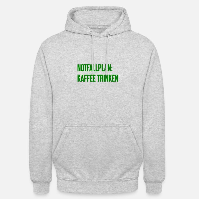 Kaffee-Notfallplan - Unisex Hoodie - Hellgrau meliert