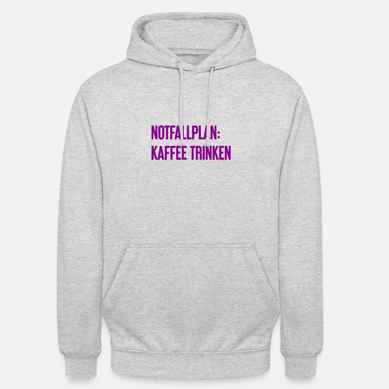 Kaffee-Notfallplan - Unisex Hoodie - Hellgrau meliert