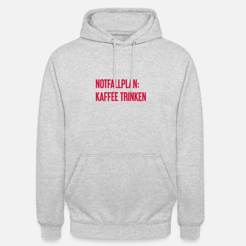 Kaffee-Notfallplan - Unisex Hoodie - Hellgrau meliert