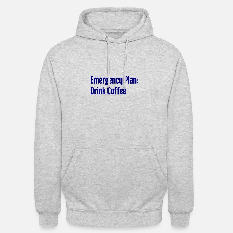 Kaffee-Notfallplan - Unisex Hoodie - Hellgrau meliert