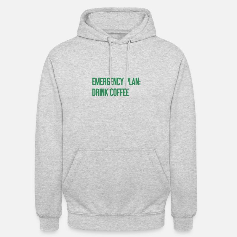 Kaffee-Notfallplan - Unisex Hoodie - Hellgrau meliert