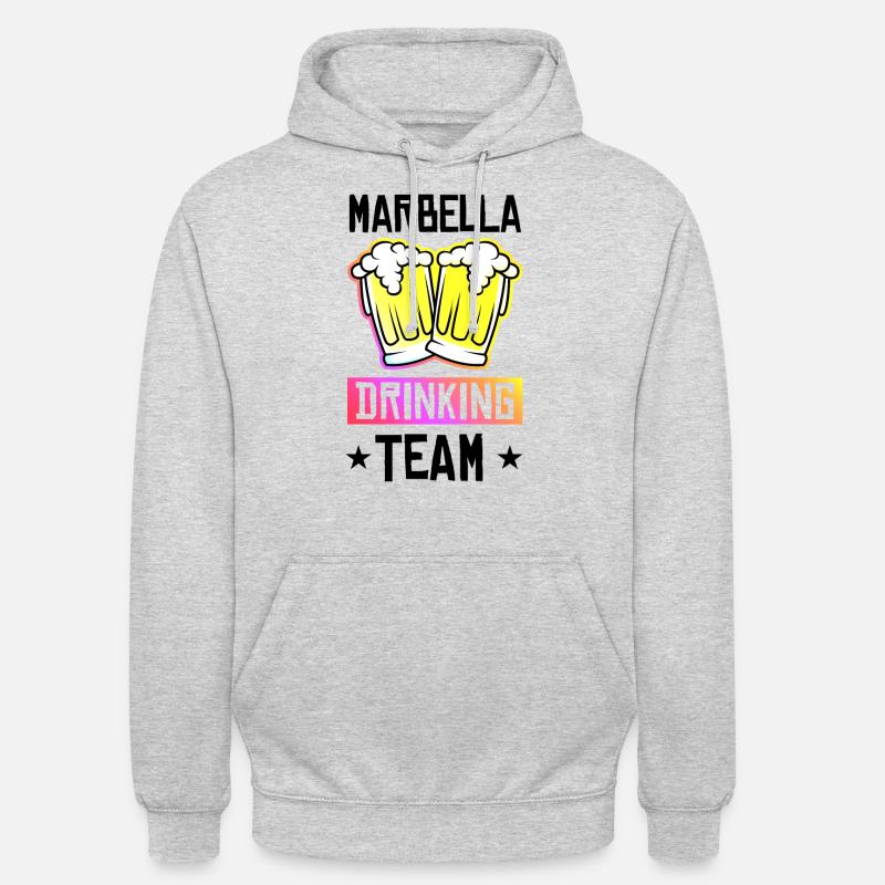 Marbella Équipe de Drinking - Sweat-shirt à capuche unisexe - gris clair chiné
