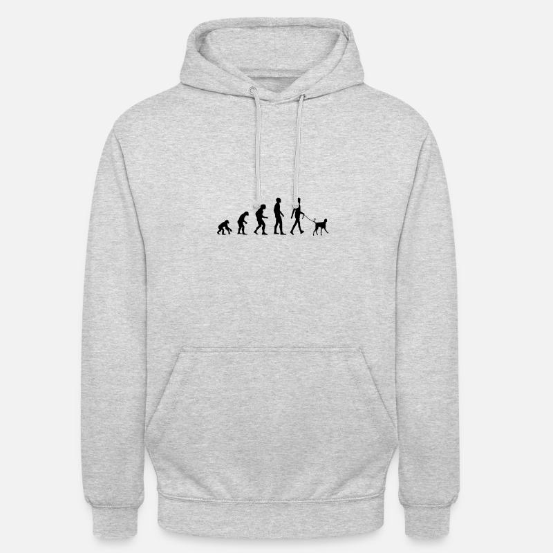 Hundehalter Hund Evolution - Unisex Hoodie - Hellgrau meliert