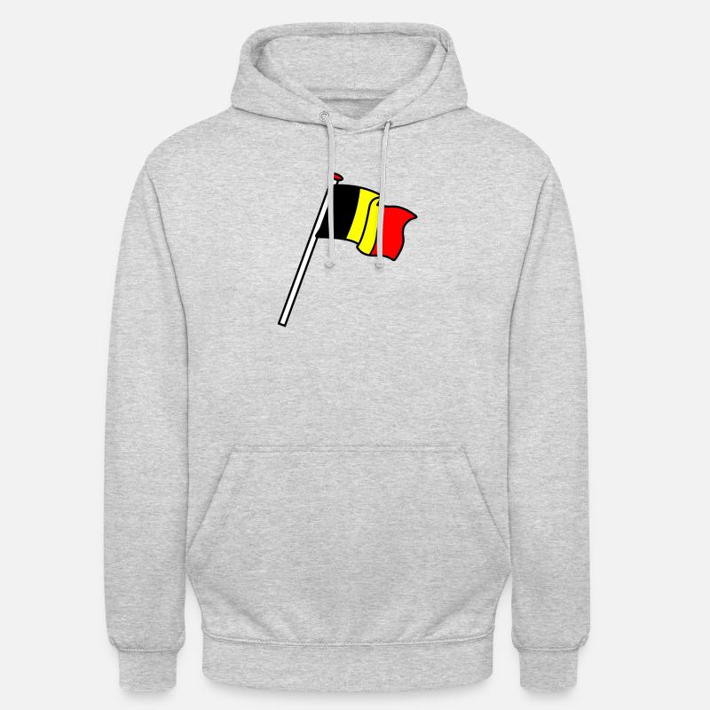 Drapeau Belgique Drapeaux BE - Sweat-shirt à capuche unisexe - gris clair chiné