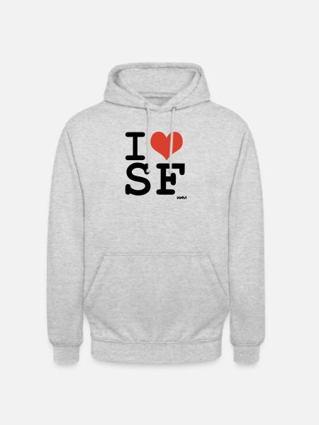 i love SF - Unisex Hoodie - light heather grey