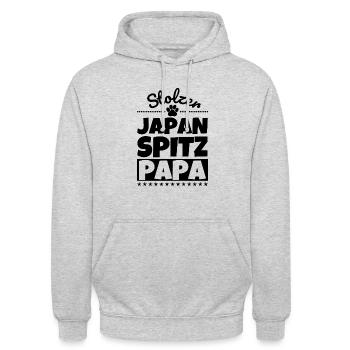Japan Spitz lustig Herrchen Hund - Unisex Hoodie - Hellgrau meliert - Vorne - Alina (178cm) & Michal (187cm)