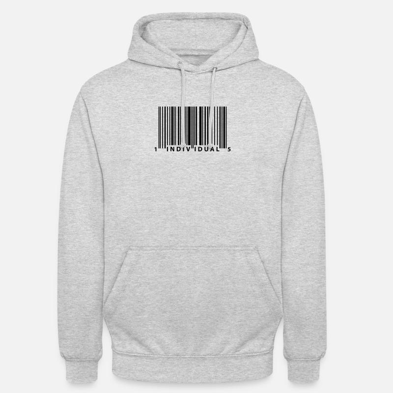 barcode_individual - Sweat-shirt à capuche unisexe - gris clair chiné