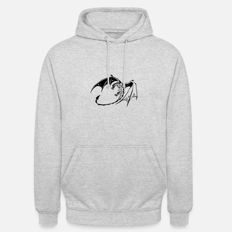 Dragon - Sweat-shirt à capuche unisexe - gris clair chiné