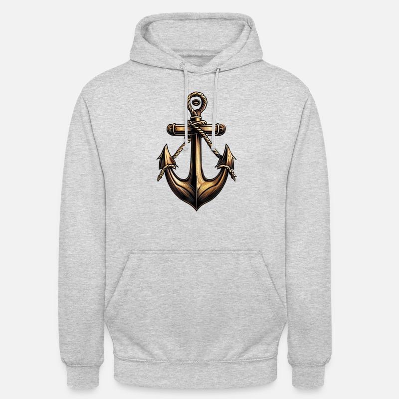 Bronze Anker Motorbootfahrer Segelbootfahrer - Unisex Hoodie - Hellgrau meliert