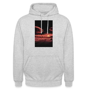 Rote Wüste - Unisex Hoodie - Hellgrau meliert - Vorne - Alina (178cm) & Michal (187cm)