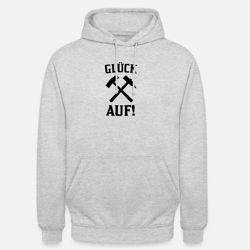 Glück Auf Bergbau Geschenkidee - Unisex Hoodie - Hellgrau meliert