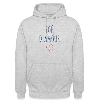 ZOÉ D'AMOUR - COEUR - Sweat-shirt à capuche unisexe - gris clair chiné - Devant - Alina (178cm) & Michal (187cm)