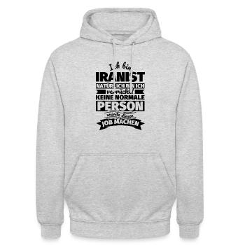 Iranist Geschenke - Unisex Hoodie - Hellgrau meliert - Vorne - Alina (178cm) & Michal (187cm)