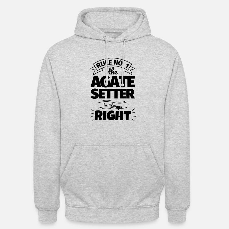 AGATE SETTER cadeau amusant - Sweat-shirt à capuche unisexe - gris clair chiné