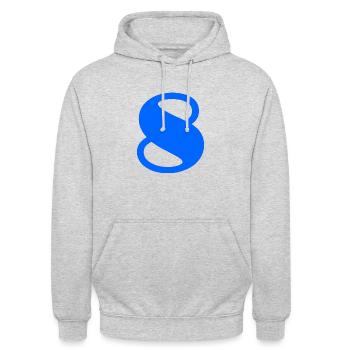 8. 8 JAHRE. ACHT. 8. JUBILÄUM. JAHRESTAG - Unisex Hoodie - Hellgrau meliert - Vorne - Alina (178cm) & Michal (187cm)