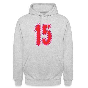 ALLES GUTE ZUM GEBURTSTAG. ALLES GUTE ZUM GEBURTSTAG. JAHRESTAG. - Unisex Hoodie - Hellgrau meliert - Vorne - Alina (178cm) & Michal (187cm)