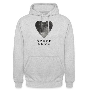 La Lune en forme de cœur - Sweat-shirt à capuche unisexe - gris clair chiné - Devant - Alina (178cm) & Michal (187cm)