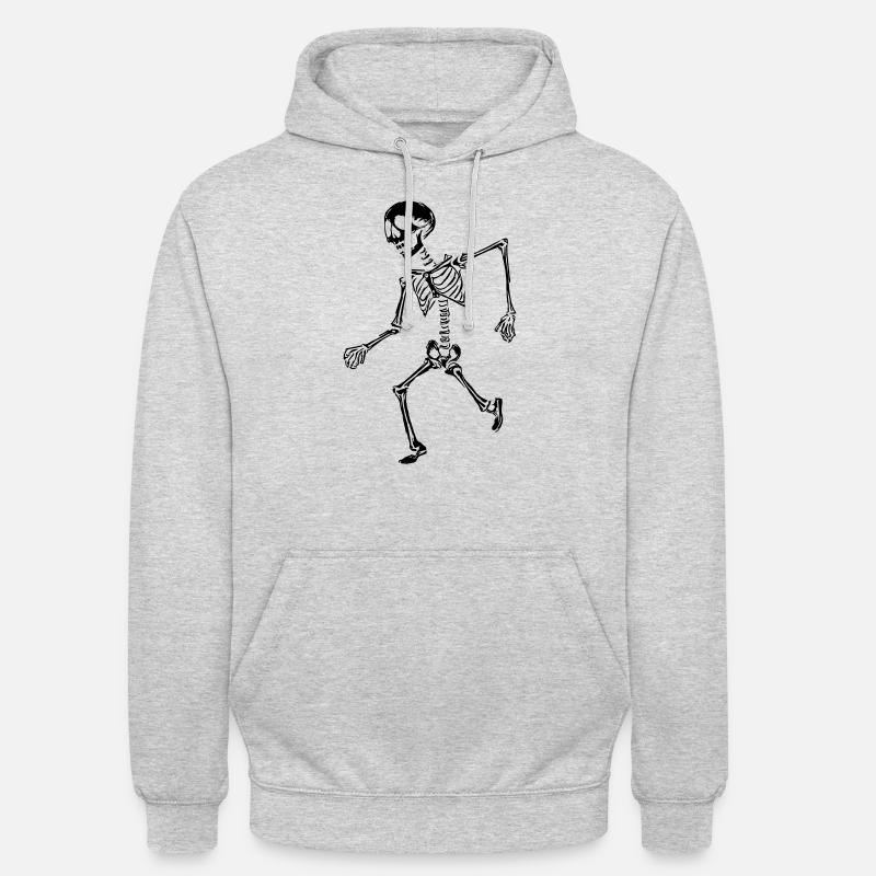 Dancing Skeleton - Unisex Hoodie - Hellgrau meliert