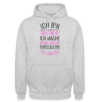 Ich bin Mama - Unisex Hoodie - Hellgrau meliert - Vorne - Alina (178cm) & Michal (187cm)