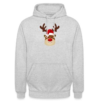 Rudolph Red Nose Reindeer - Unisex Hoodie - Hellgrau meliert - Vorne - Alina (178cm) & Michal (187cm)