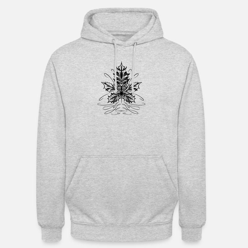 Feuille D’érable, Feuille, Feuillage, Automne - Sweat-shirt à capuche unisexe - gris clair chiné