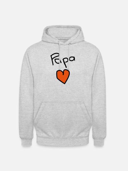 Papa mit Herz - Unisex Hoodie - Hellgrau meliert