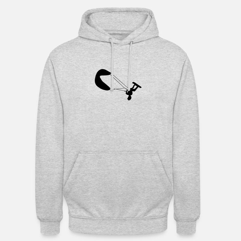 Kitesurfen Kite - Unisex Hoodie - Hellgrau meliert