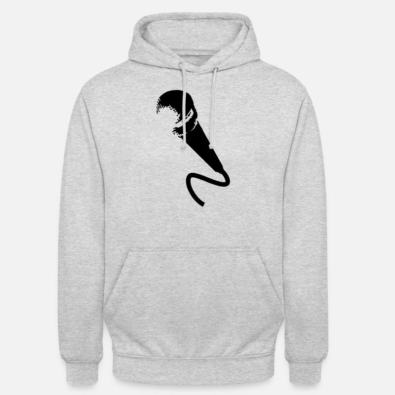 microphone - Sweat-shirt à capuche unisexe - gris clair chiné