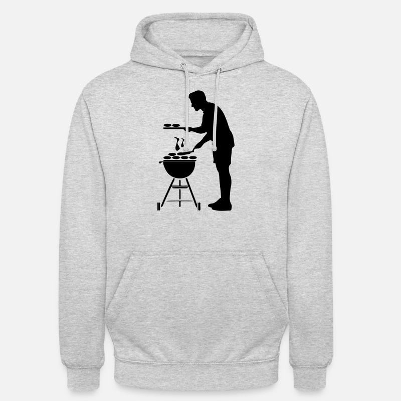 Griller silhouette - Sweat-shirt à capuche unisexe - gris clair chiné