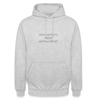 Introverted, not unfriendly. - Unisex Hoodie - light heather grey - Front - Alina (178cm) & Michal (187cm)