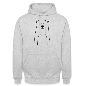 Ours - ours polaire - Sweat-shirt à capuche unisexe - gris clair chiné - Devant - Alina (178cm) & Michal (187cm)