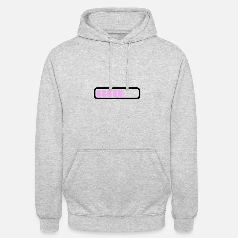Akku Batterie loading - Unisex Hoodie - Hellgrau meliert