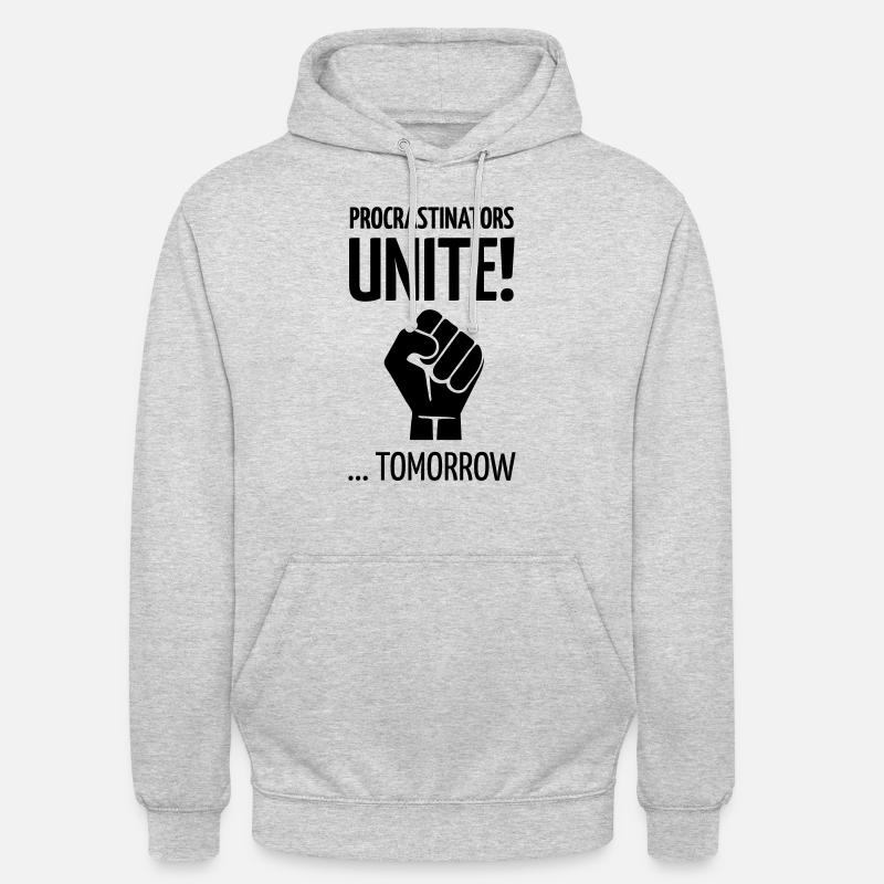 Procrastinators unite tomorrow! - Unisex Hoodie - Hellgrau meliert