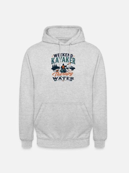 Wochenend-Kajakfahrer-Therapie auf dem Wasser - Unisex Hoodie - Hellgrau meliert