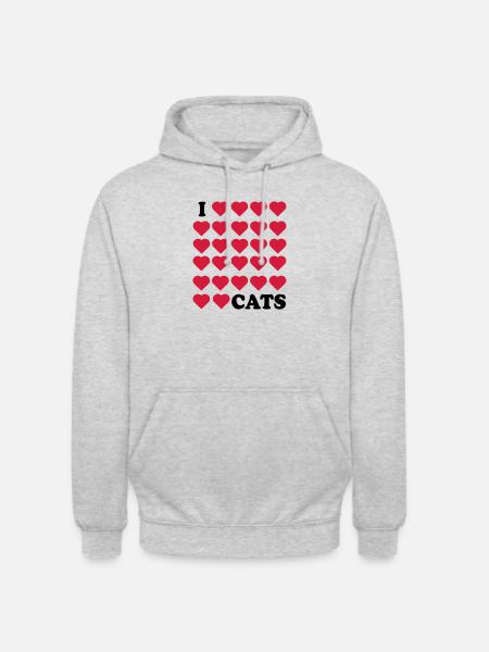 I love Cats - Unisex Hoodie - light heather grey