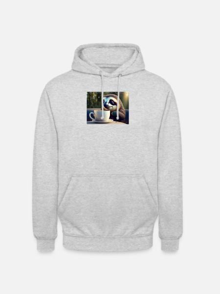 Caffeinated Sloth - Unisex Hoodie - Hellgrau meliert