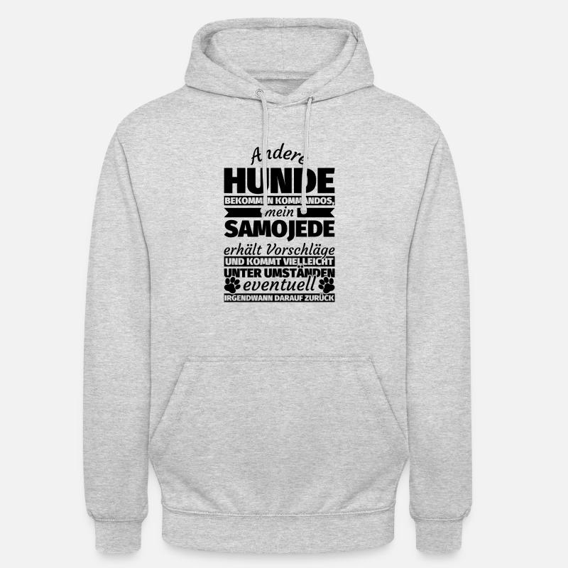 Samojede Hund Geschenke - Unisex Hoodie - Hellgrau meliert