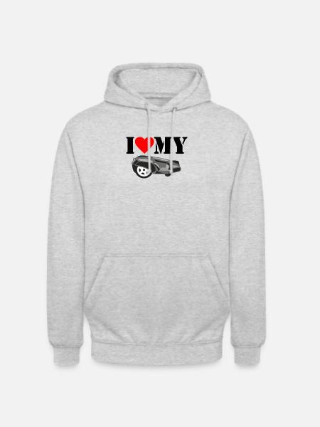 J'aime mon robi - Sweat-shirt à capuche unisexe - gris clair chiné