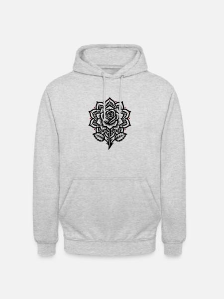 Rose Mandala - Unisex Hoodie - light heather grey