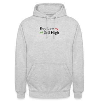Acheter bas, vendre haut - Sweat-shirt à capuche unisexe - gris clair chiné - Devant - Alina (178cm) & Michal (187cm)