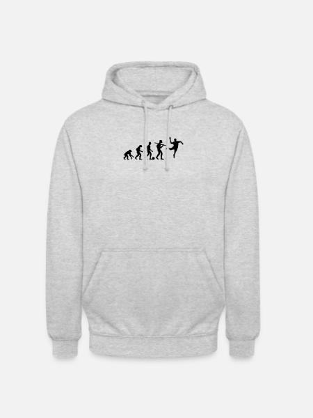 Evolution Handball; Anti-Fußball - Unisex Hoodie - Hellgrau meliert