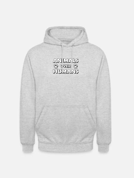 animals over humans - Unisex Hoodie - light heather grey