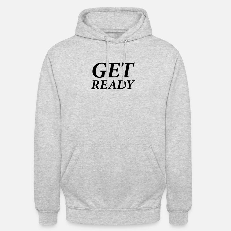 Lettrage Préparez-vous - Sweat-shirt à capuche unisexe - gris clair chiné
