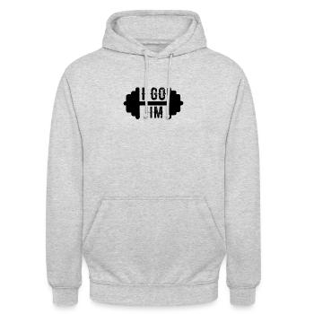 I Go Jim, Fitness - Sweat-shirt à capuche unisexe - gris clair chiné - Devant - Alina (178cm) & Michal (187cm)
